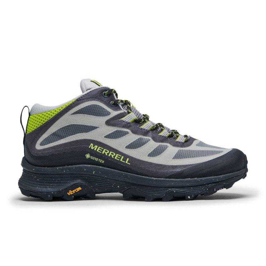 Chaussures Randonnée Merrell Moab Speed Mid GORE-TEX Grise/Noir Homme | H.P.GAFW